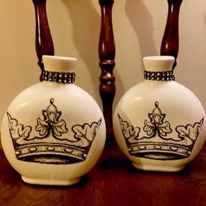Set of 2 Handpainted Vases
